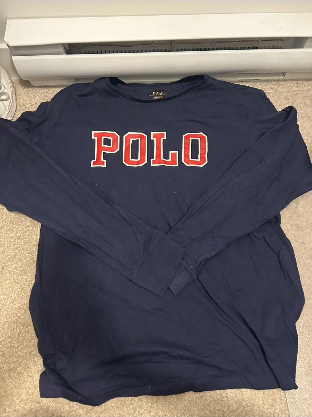Polo by Ralph Lauren Navy Crewneck with Red POLO Lettering